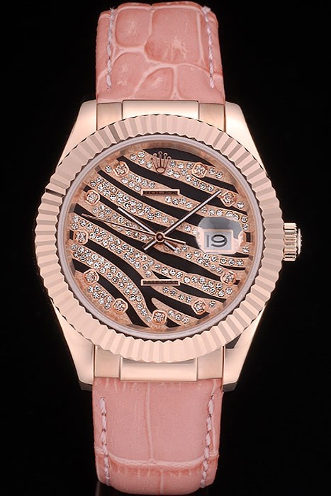 Swiss Rolex Datejust Special Edition 2012 Pale Pink Leather Strap 80253