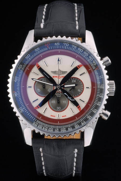 Breitling Certifie Strap Beige Dial Chronograph 