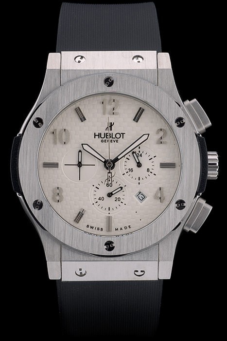 Hublot Big Bang Black Rubber Strap White Checkered Dial 80197