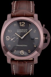 Panerai  Luminor Brown Leather Strap Black Dial 80161