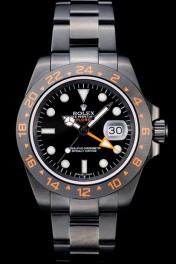 Repliche Rolex Explorer nero lunetta in ceramica quadrante nero tachimetro