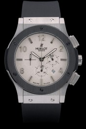 Hublot Big Bang Black Rubber Strap White Checkered Dial 80196