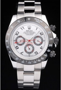 Rolex Daytona Stainless Steel Black Enameled Silver Dial