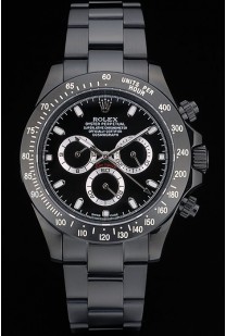 Rolex Daytona Black Ion Plated Tachymeter Black Stainless Steel Strap Black Dial 80247