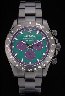 Rolex Daytona Black Ion Plated Tachymeter Black Stainless Steel Strap Green Dial 80246