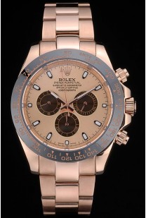 Rolex Daytona Ion Plated Tachymeter Rose Gold Strap Rose Gold Dial 80244