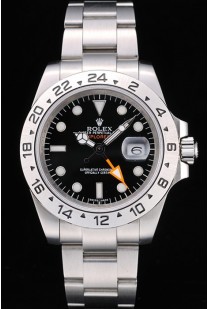 Repliche Rolex Explorer lunetta in acciaio inossidabile quadrante nero tachimetro