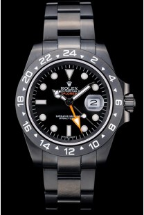 Repliche Rolex Explorer nero lunetta in ceramica quadrante nero tachimetro