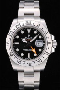 Rolex Swiss Explorer Stainless Steel Bezel Black Dial Tachymeter