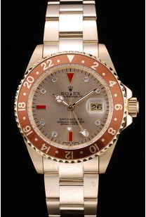 Rolex GMT Master II Gold Colored Ceramic Bezel Gold Dial Tachymeter