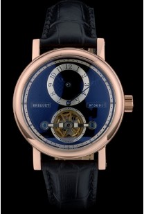 Breguet Classique Complications Rose Gold Case Black Leather Strap 80155