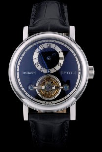 Breguet Classique Complications Stainless Steel Case Black Leather Strap 80158