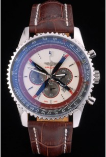 Breitling Certifie Brown Leather Strap Beige Dial Chronograph 80175