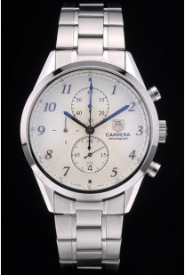 Tag Heuer Carrera Stainless Steel Strap White  Dial 7925