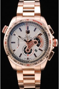 Tag Heuer Carrera Rose Gold Case White Dial