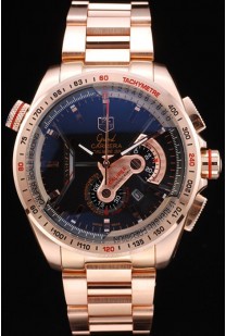 Tag Heuer Carrera Rose Gold Case Black Dial