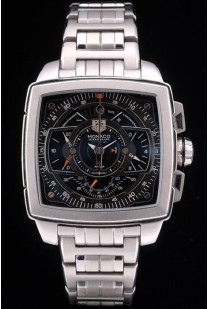 Tag Heuer Monaco Mikrograph Stainless Steel Strap Black Dial 7922