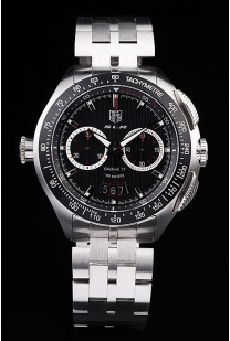 Tag Heuer Swiss SLR Tachymeter Bezel Stainless Steel Black Dial