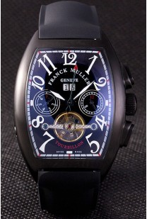 Franck Muller Casablanca Black Rubber Strap Black Dial 80284