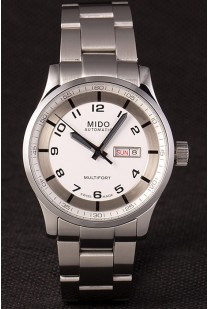 Mido Multifort Stainless Steel Strap White Dial 80291