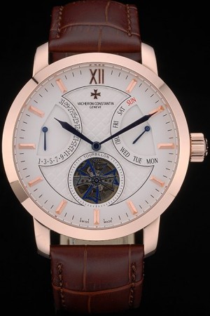 Vacheron Constantin Luxury Leather Replica Orologi 80226