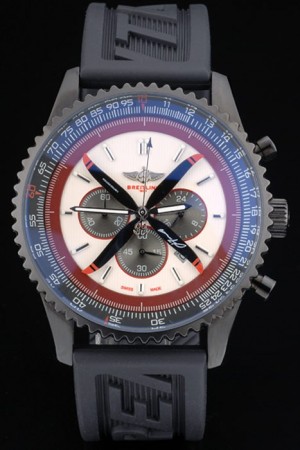 Breitling Certifie Black Rubber Strap Beige Dial Chronograph 80183