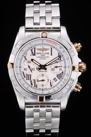 Swiss Breitling Certifie Stainless Steel Bezel White Dial 80289