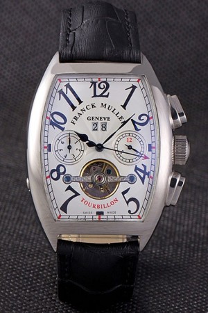 Franck Muller Casablanca Black Croco Leather Strap Tourbillon 80282