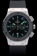 Hublot Big Bang Black Rubber Strap Black Dial Green Pointers 80194